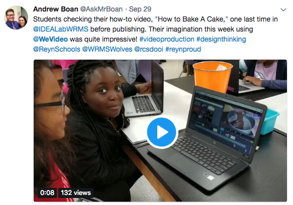 Tweet from a teacher Andrew Boan